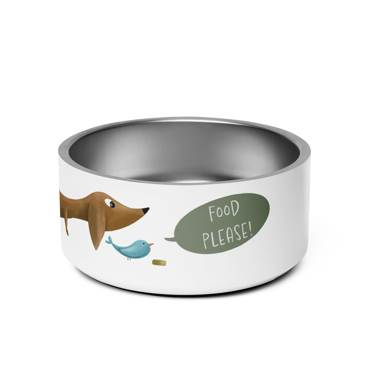 Bowl "Food Please!" Brown Dachshund