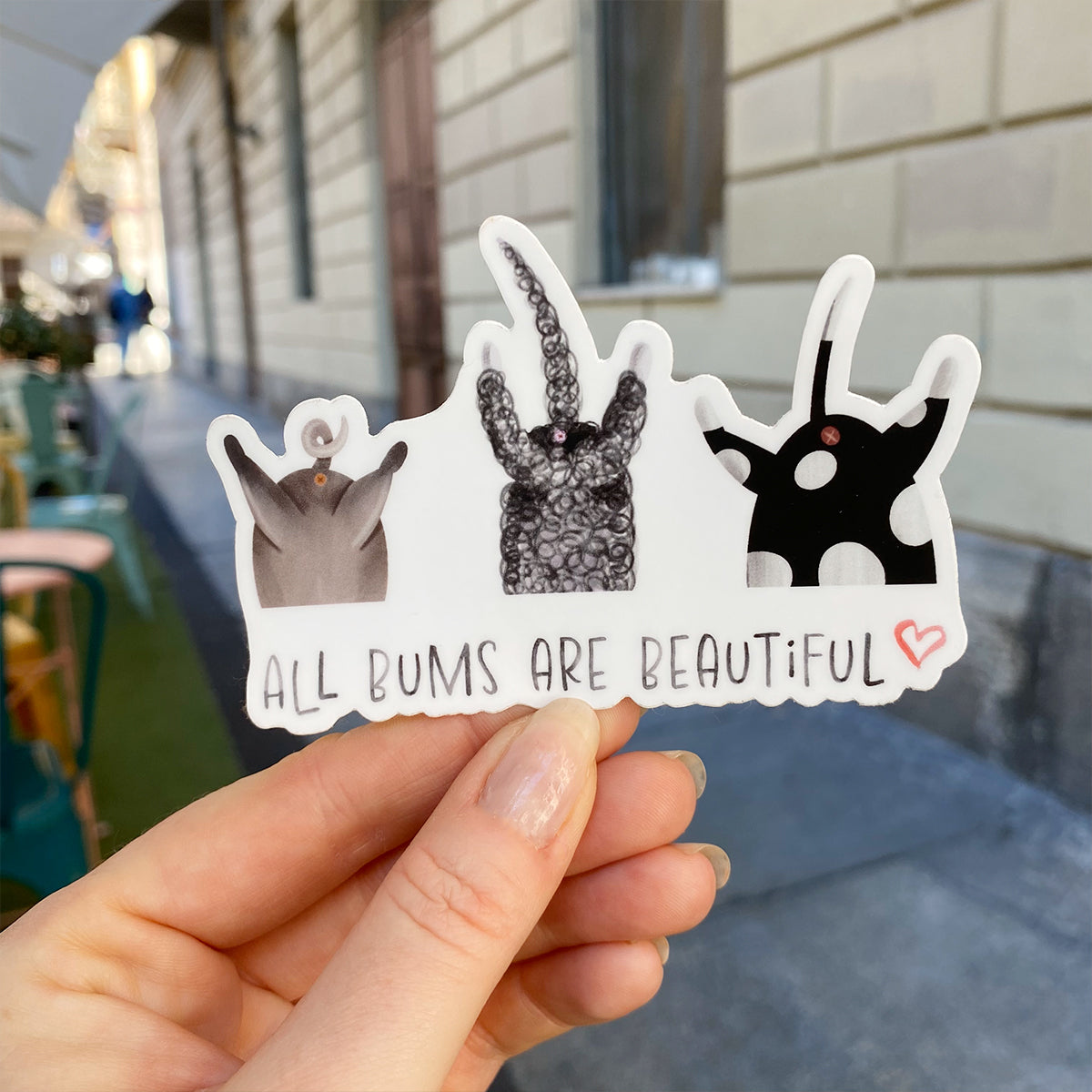 Sticker "All Bums Are Beautiful"