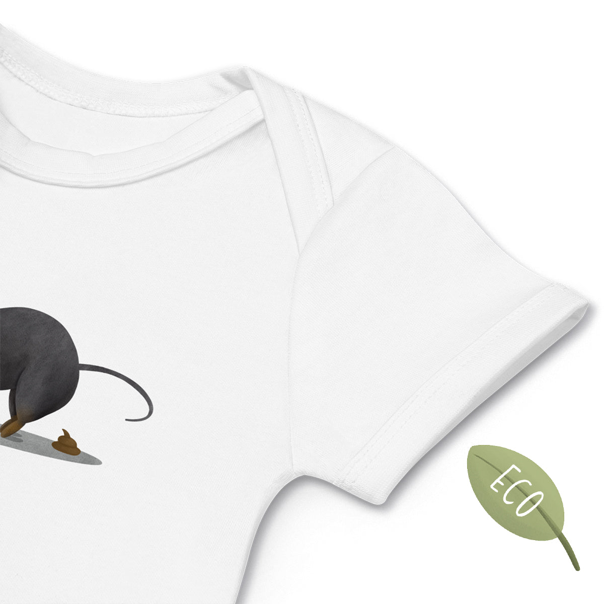 Details of the baby bodysuit white color