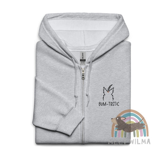 Unisex Zip Hoodie "BUM-tastic" - Embroidery 🧵