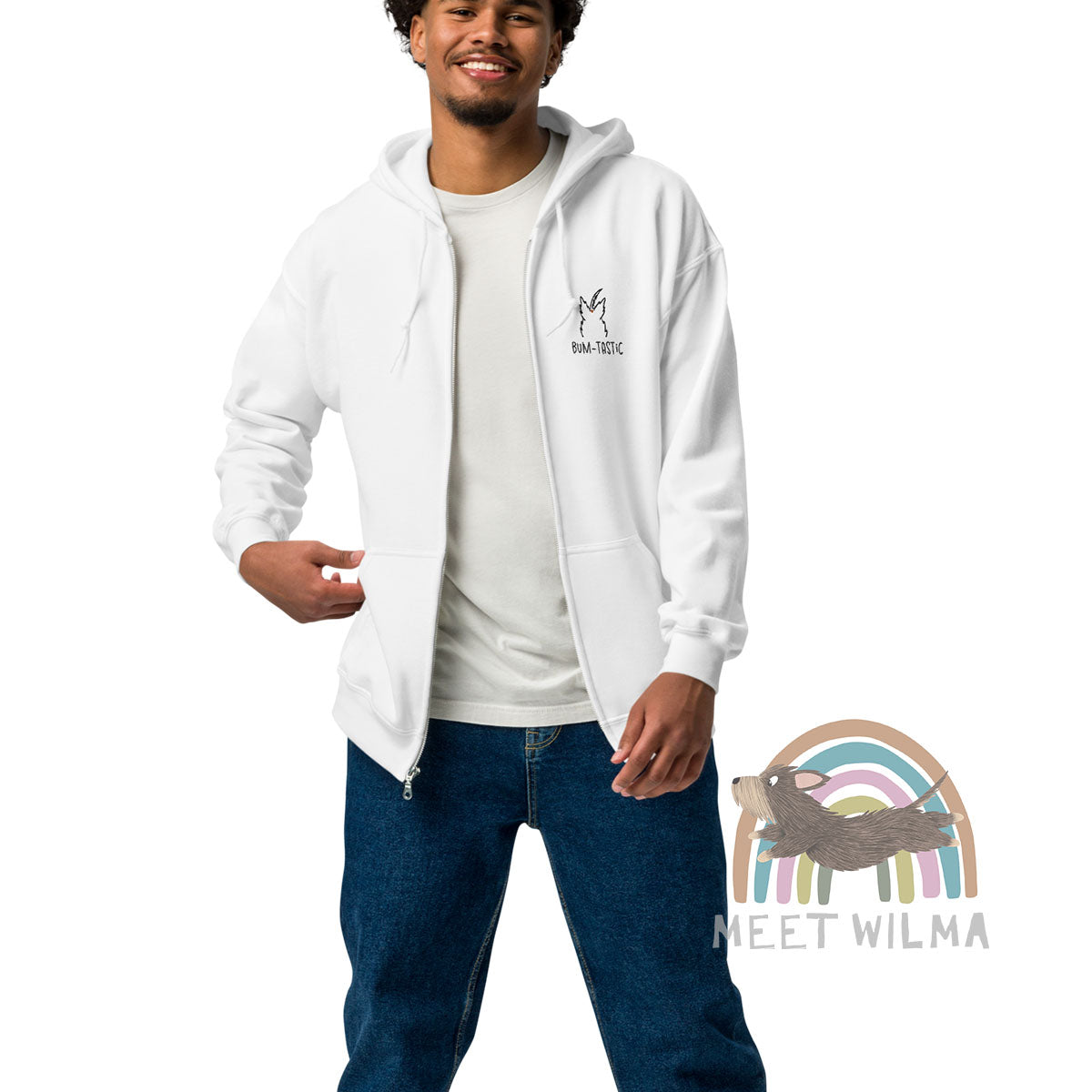 Unisex Zip Hoodie "BUM-tastic" - Embroidery 🧵