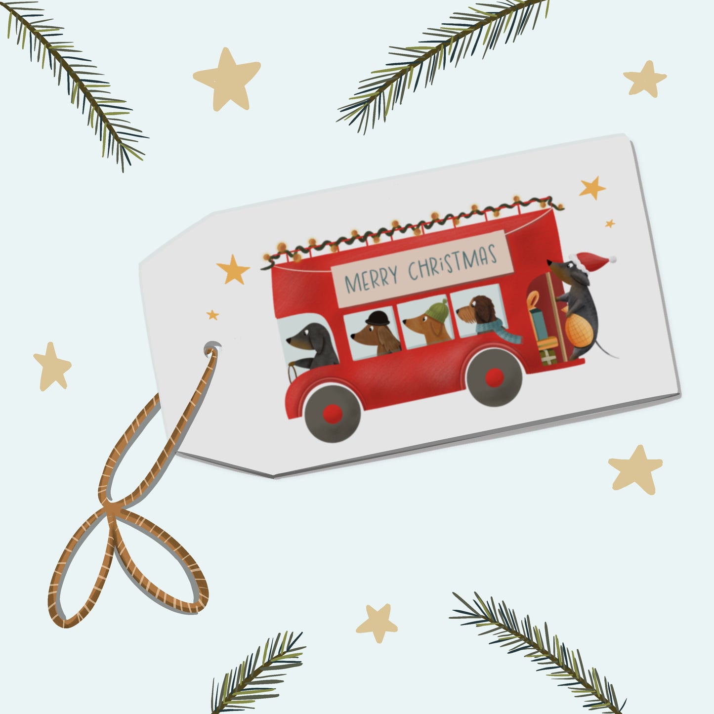 Christmas Gift Tags "Jolly Bus"