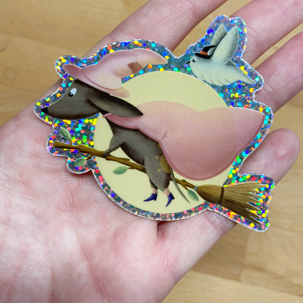 Glitter Sticker "Witch"