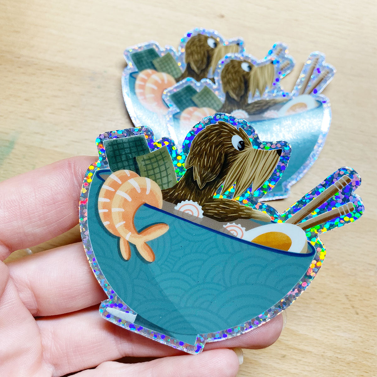 Glitter Sticker "Sausage Ramen"