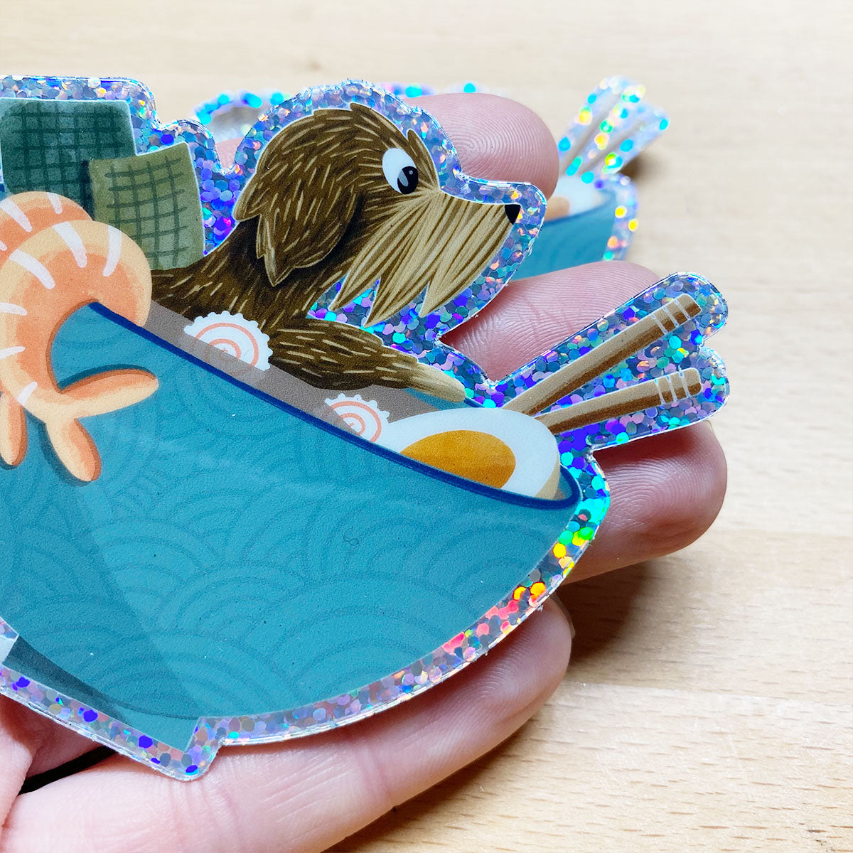 Glitter Sticker "Sausage Ramen"