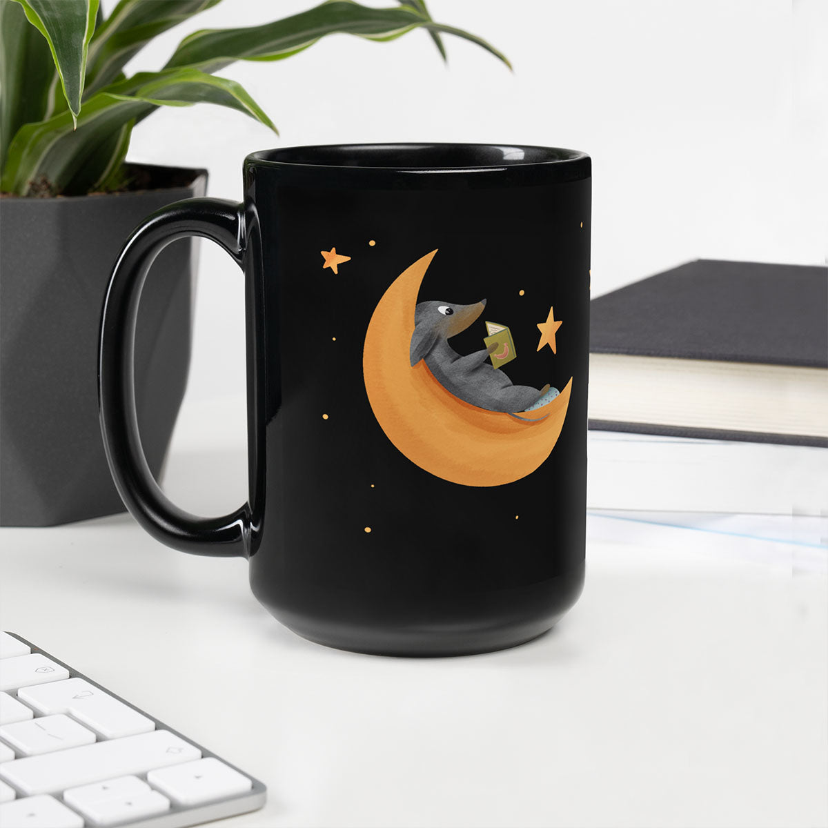 Black Mug "Moon & Stars"