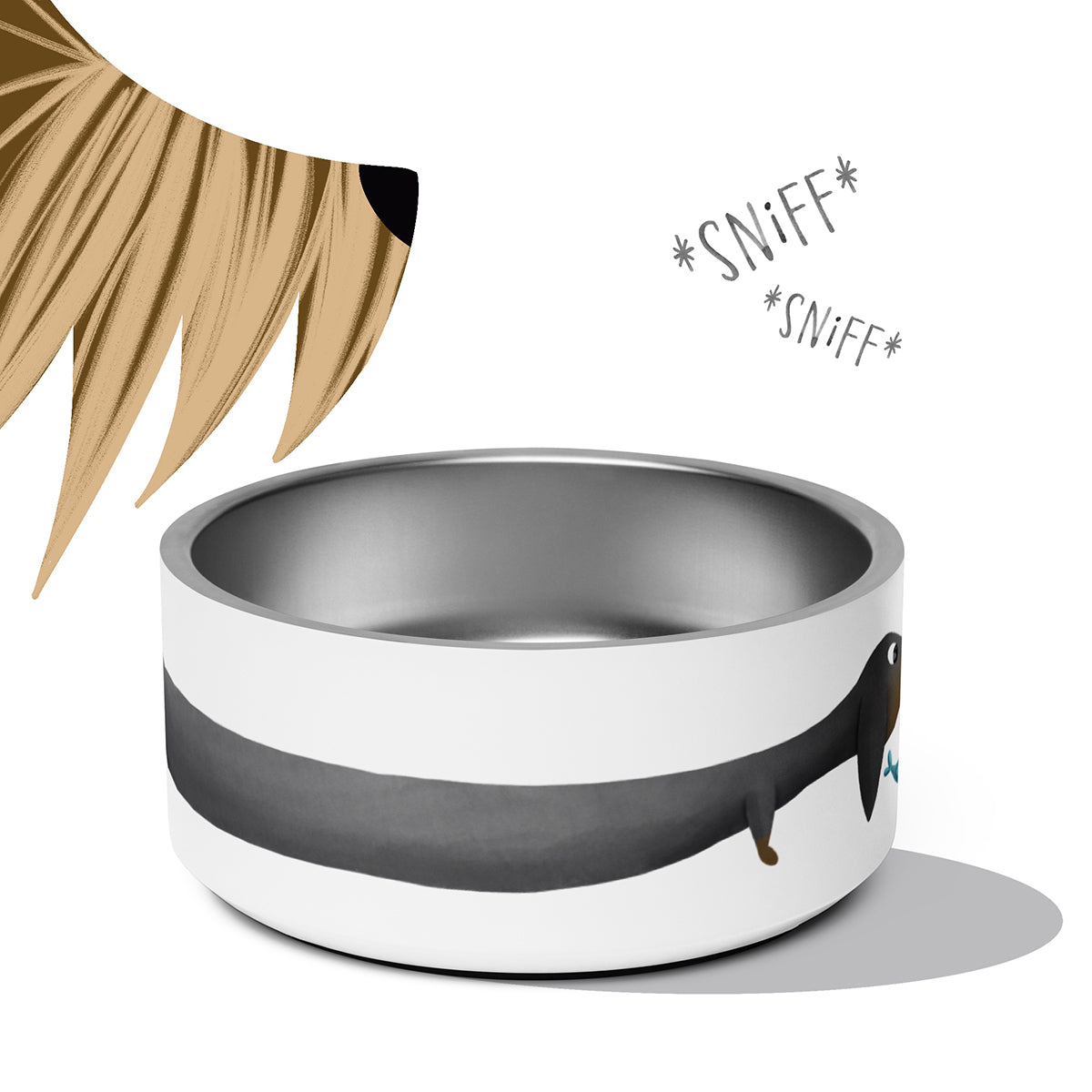 Bowl "Food Please!" Black & Tan