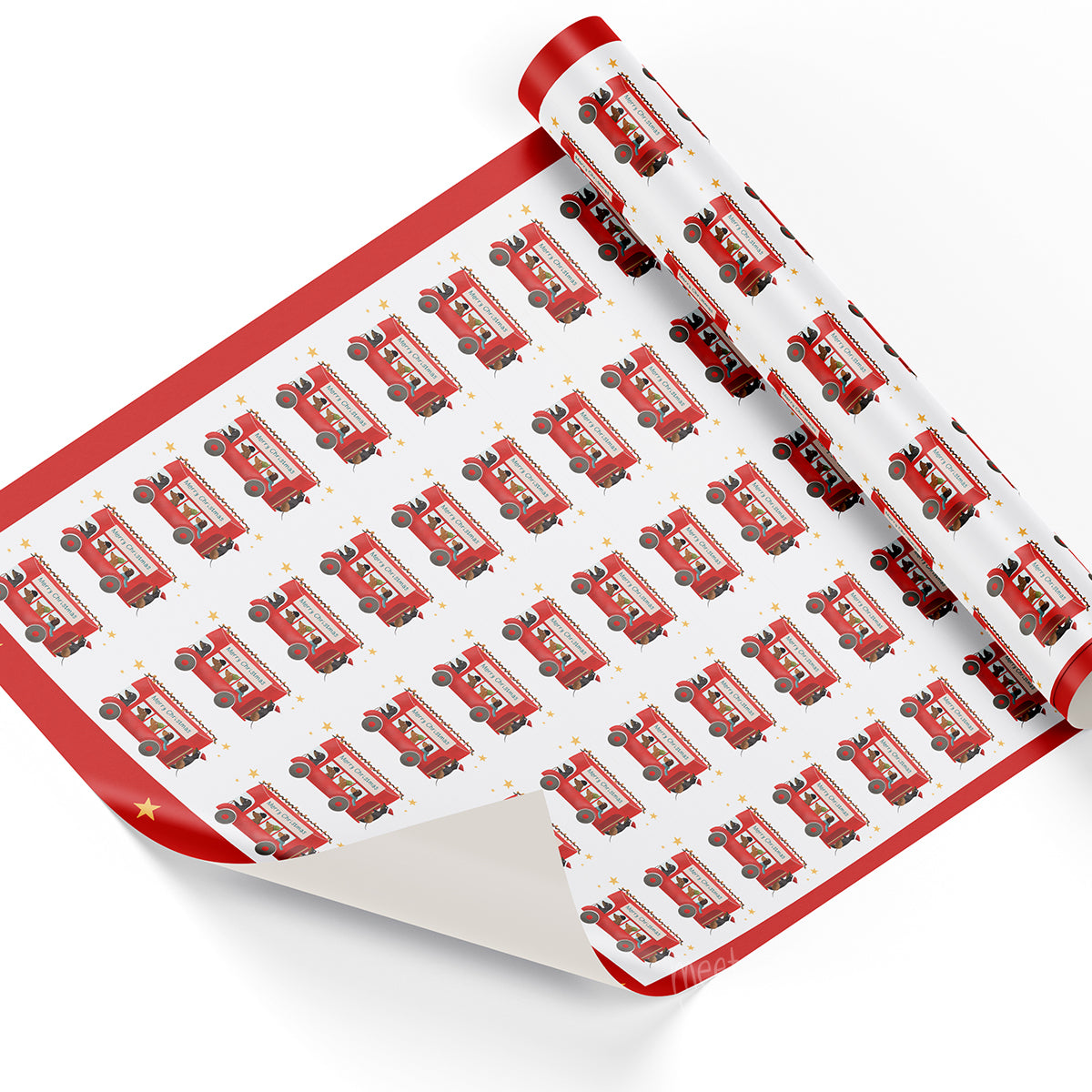 Christmas Wrapping Paper "Jolly Bus"