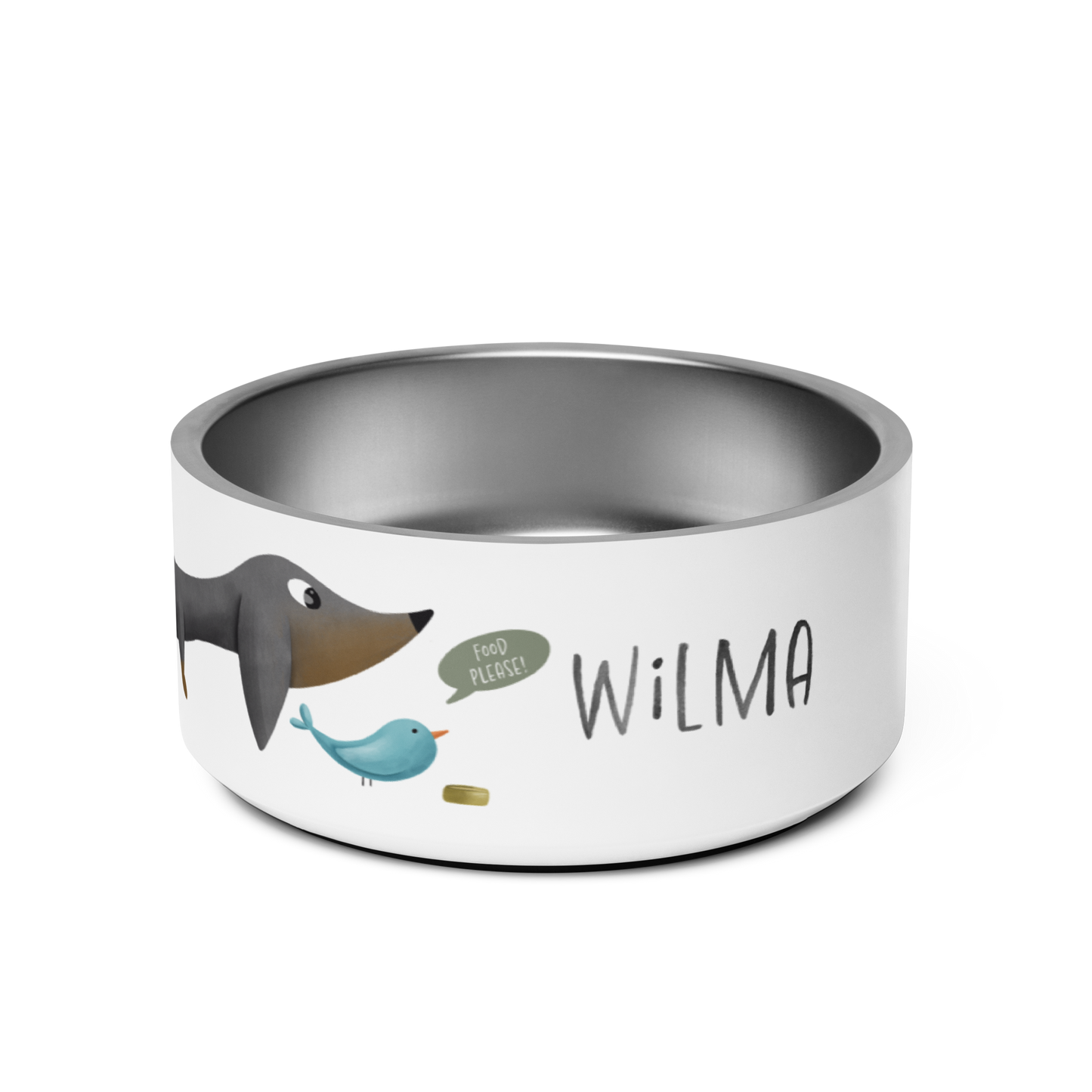 Bowl "Food Please!" Black & Tan