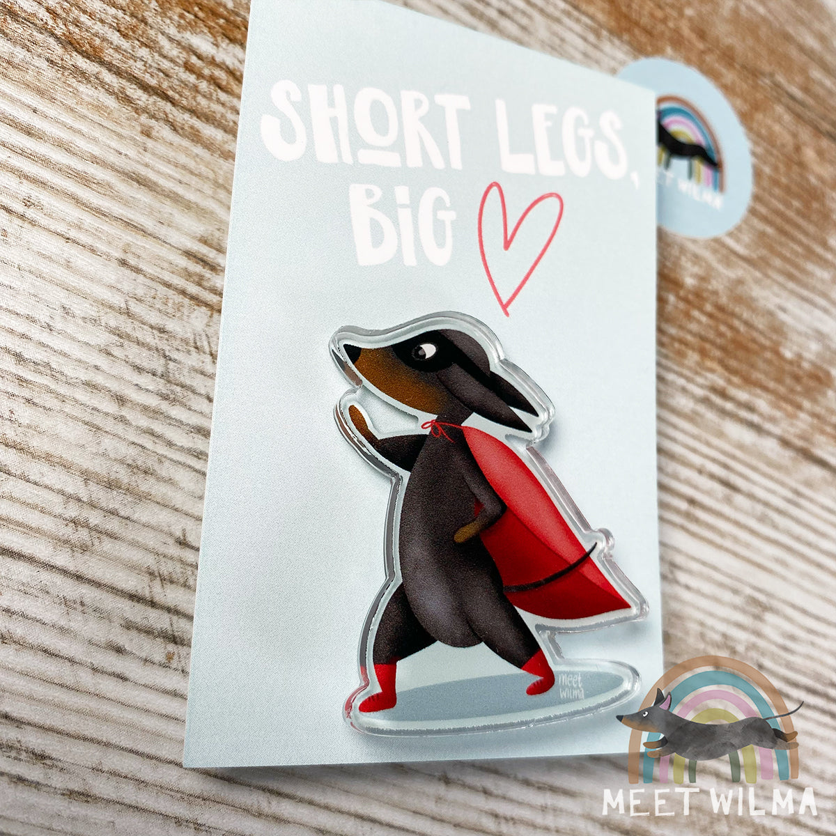 Acrylic Pin "Superdachshund"