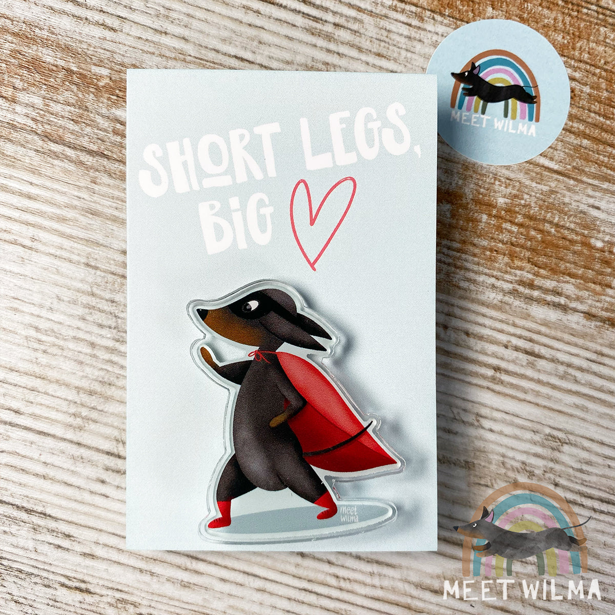 Acrylic Pin "Superdachshund"