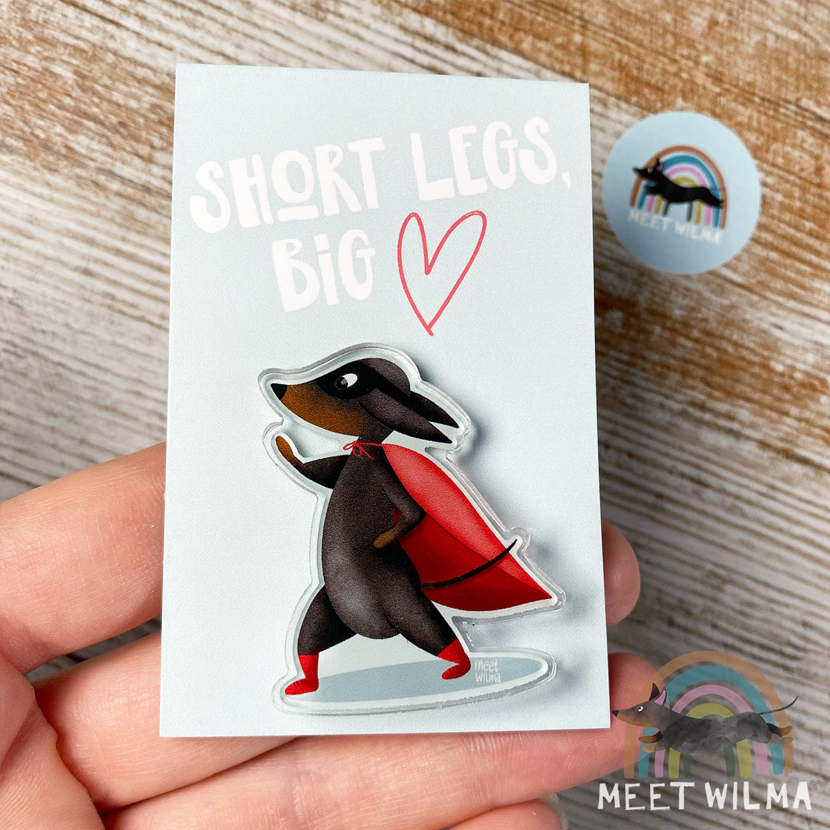 Acrylic Pin "Superdachshund"