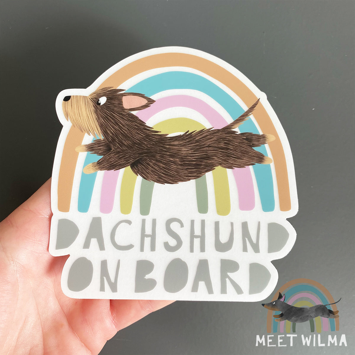 Car Sticker "Dachshund on board"