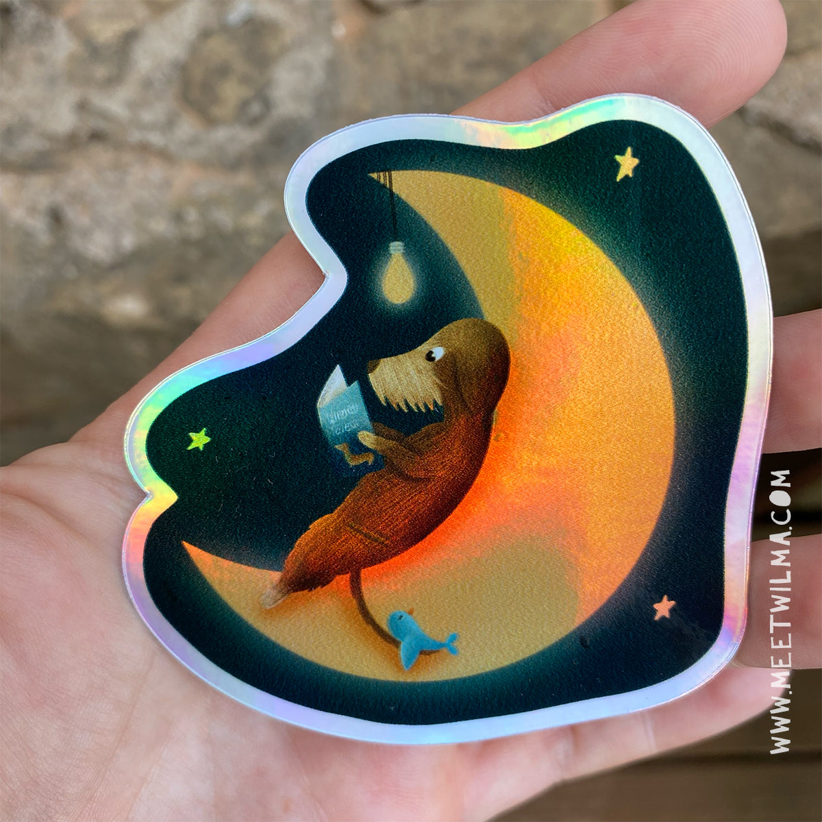 Holographic Sticker "Bookworm"