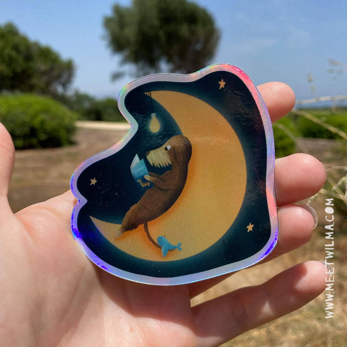 Holographic Sticker "Bookworm"