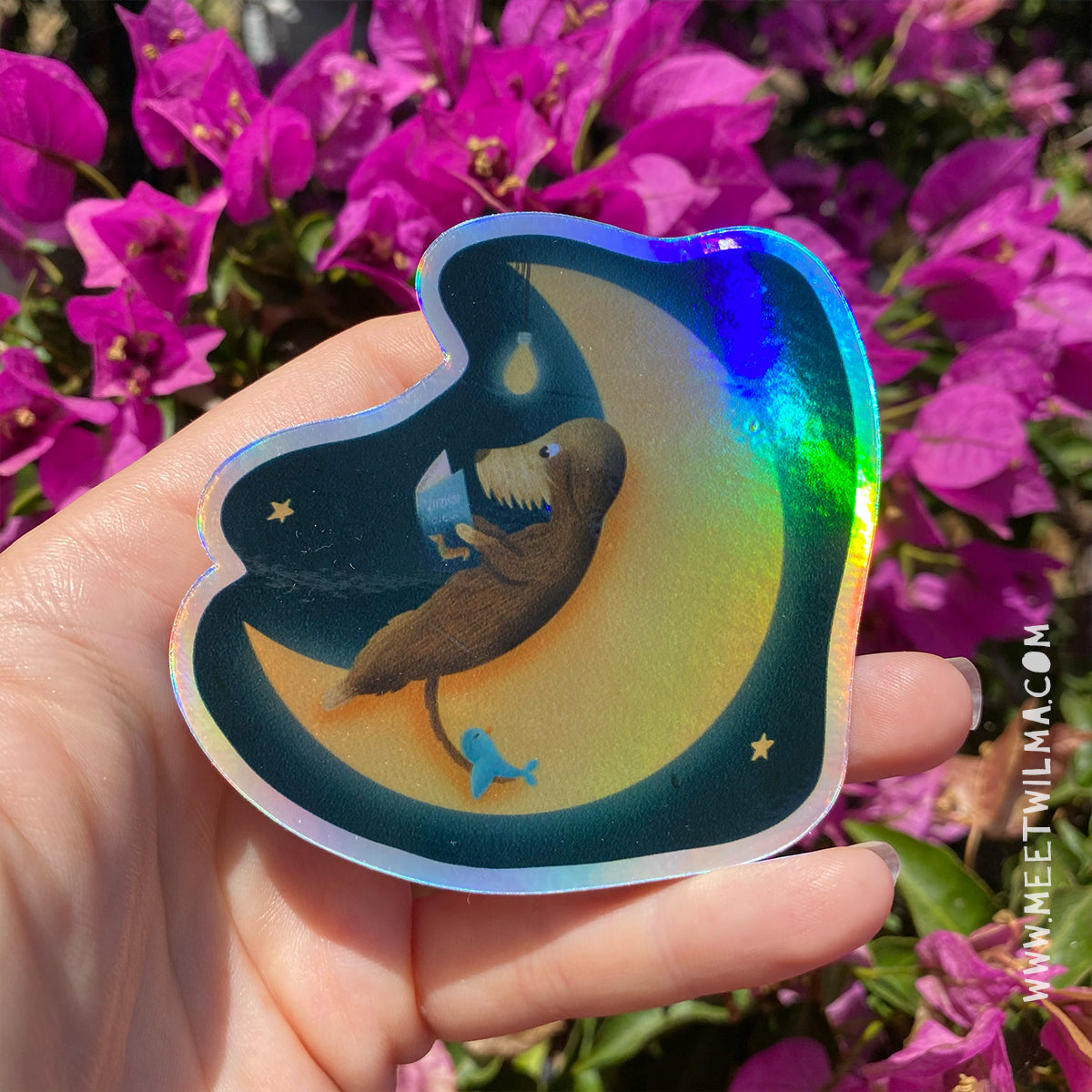 Holographic Sticker "Bookworm"