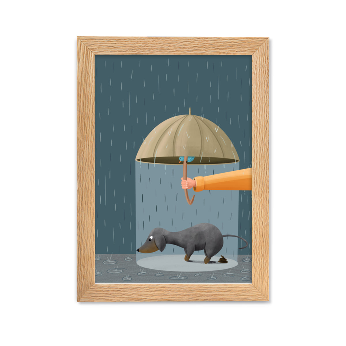 Fine Art Print "Rainy Poop" Black & Tan