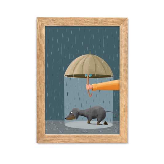 Fine Art Print "Rainy Poop" Black & Tan