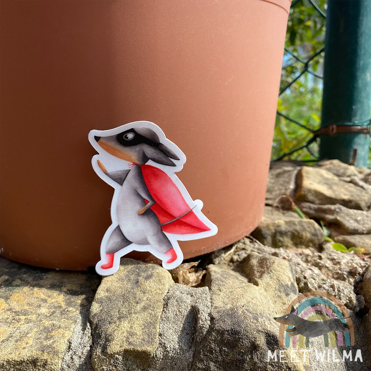 Sticker Watercolor "Superdachshund"