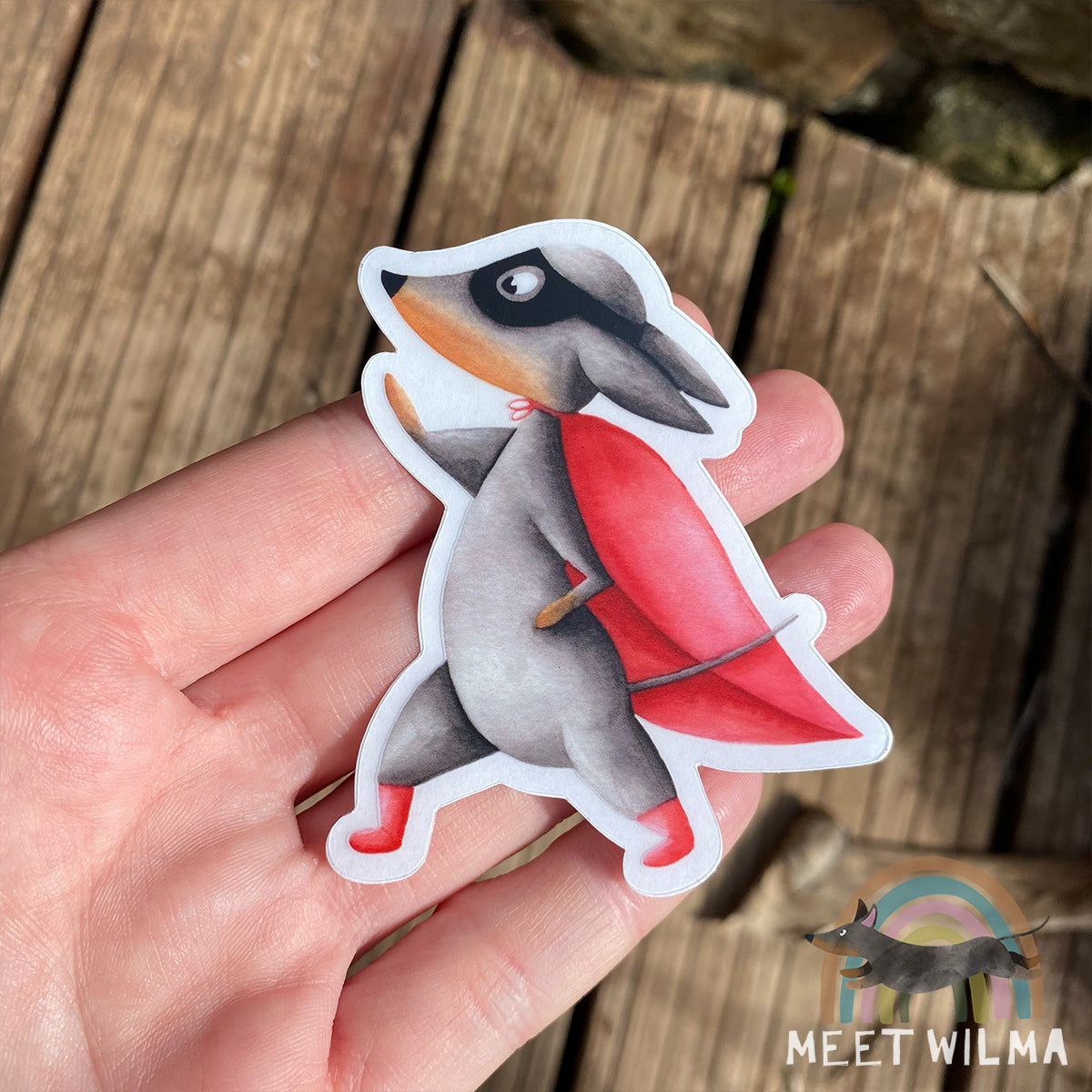 Sticker Watercolor "Superdachshund"