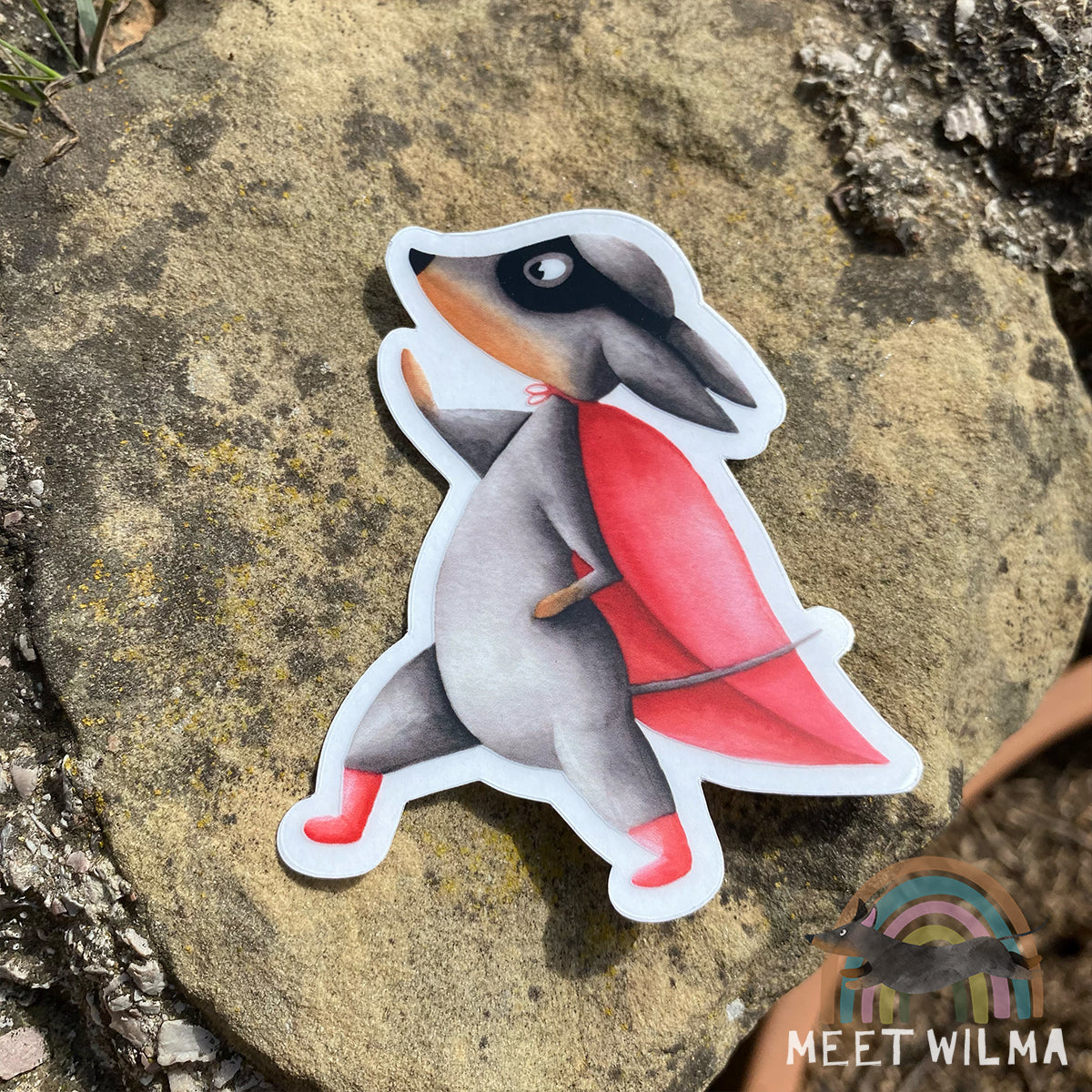 Sticker Watercolor "Superdachshund"