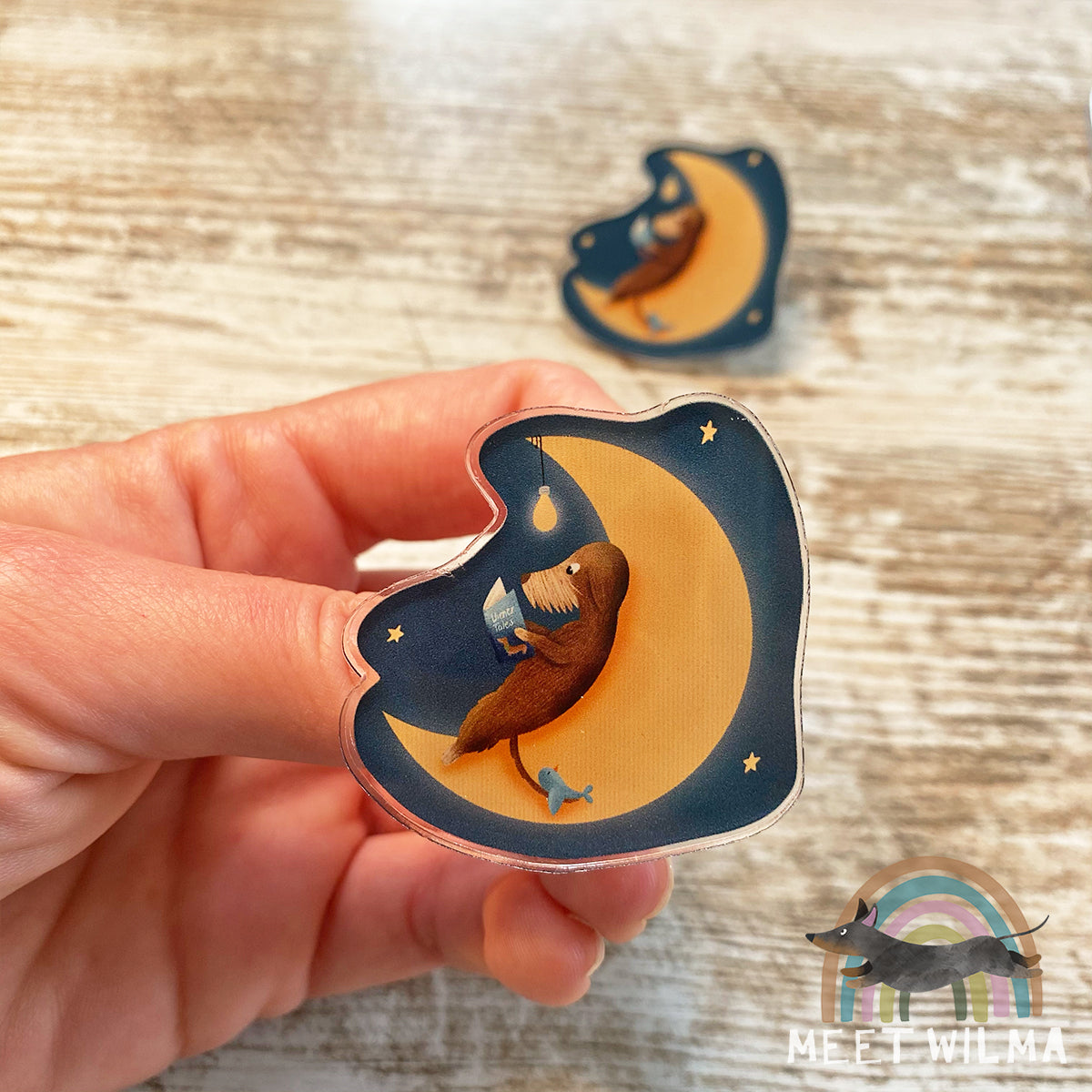 Acrylic Pin "Bookworm"