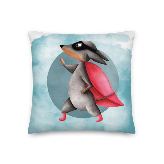 Pillowcase "Superdachshund" Watercolor