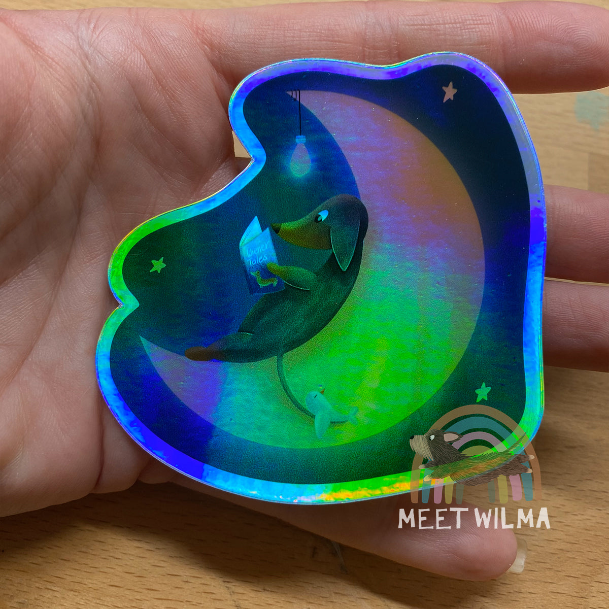 Holographic Sticker "Bookworm"