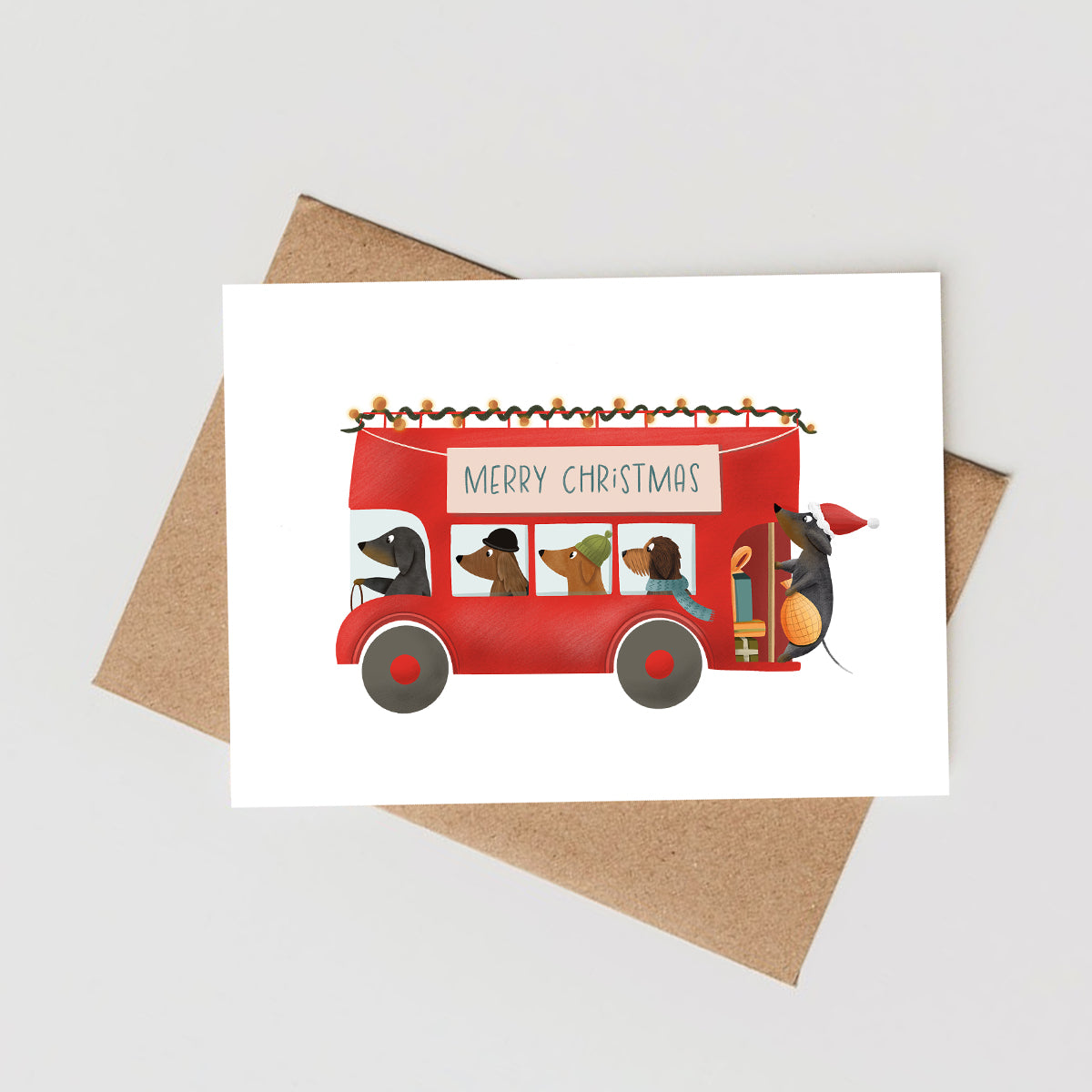 Christmas Greeting Card "Jolly Bus"