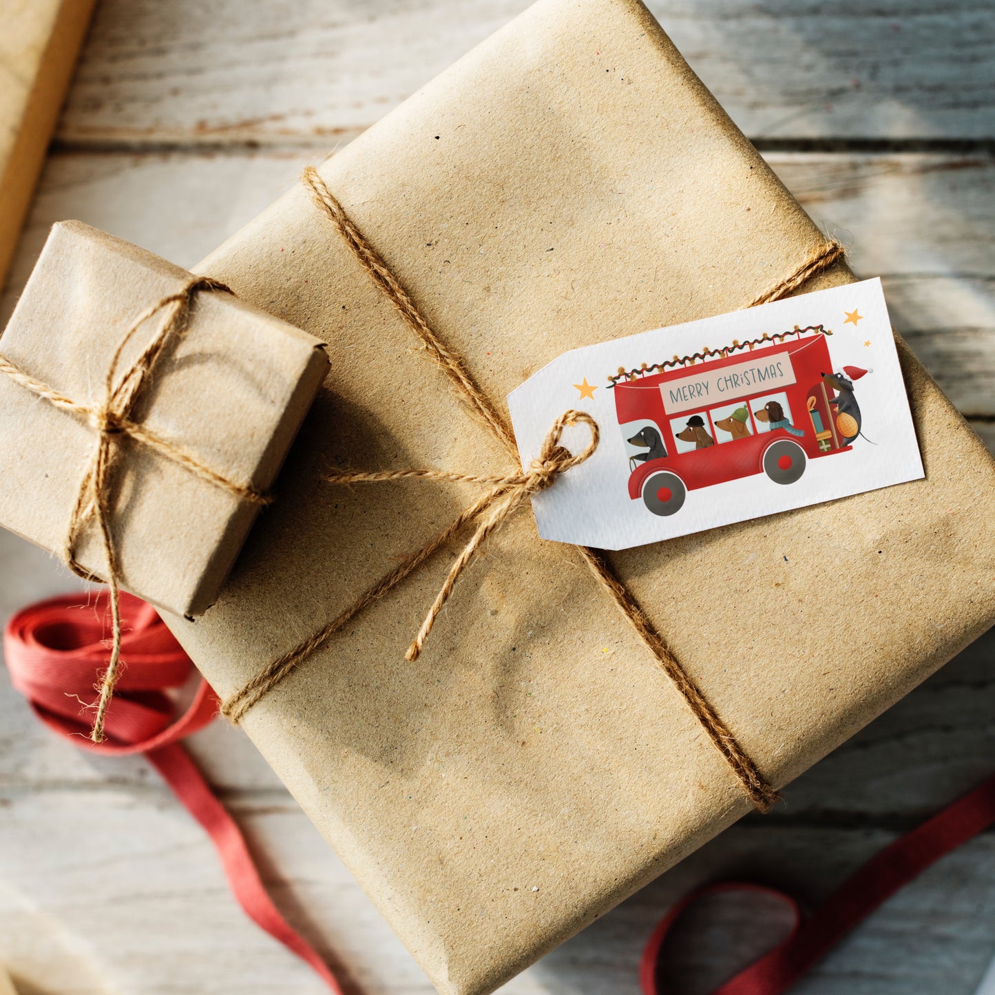 Christmas Gift Tags "Jolly Bus"