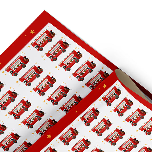 Christmas Wrapping Paper "Jolly Bus"