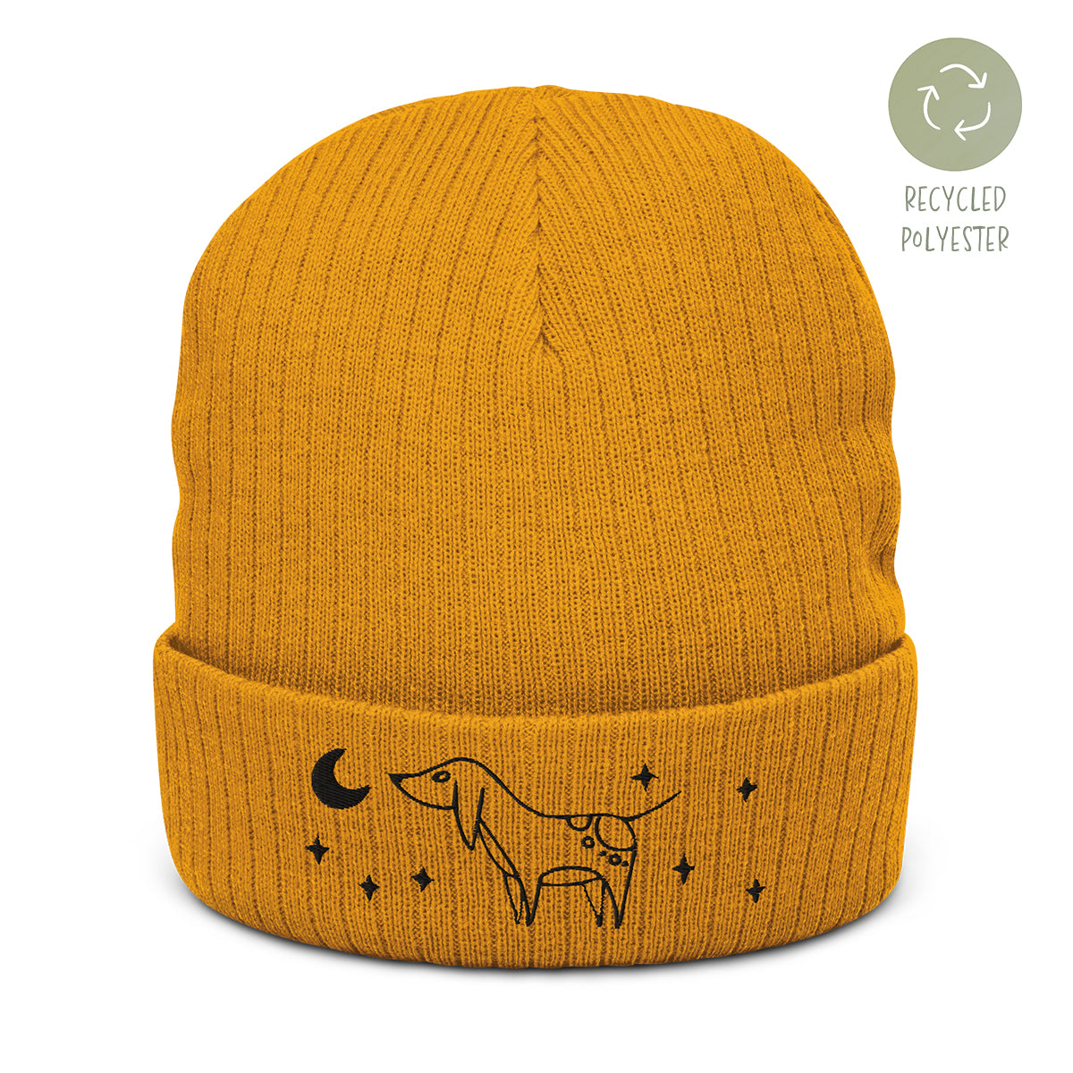 Ribbed Beanie "Moon & Stars"