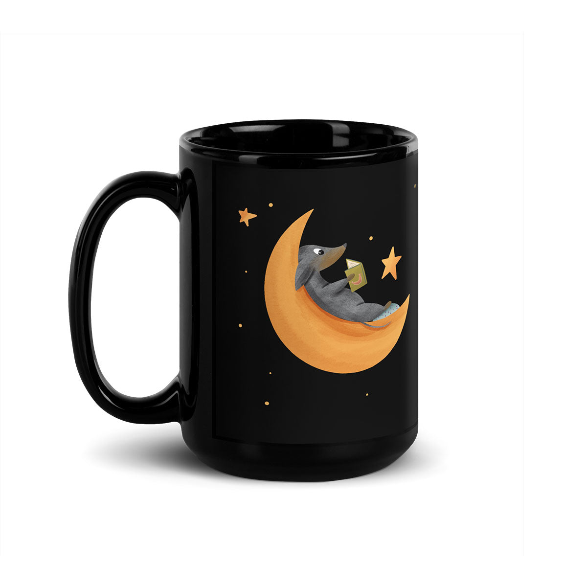 Black Mug "Moon & Stars"