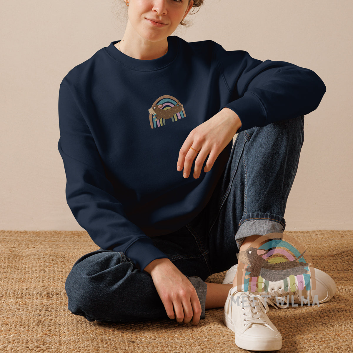 Organic Sweatshirt "Rainbow" - Embroidery 🧵