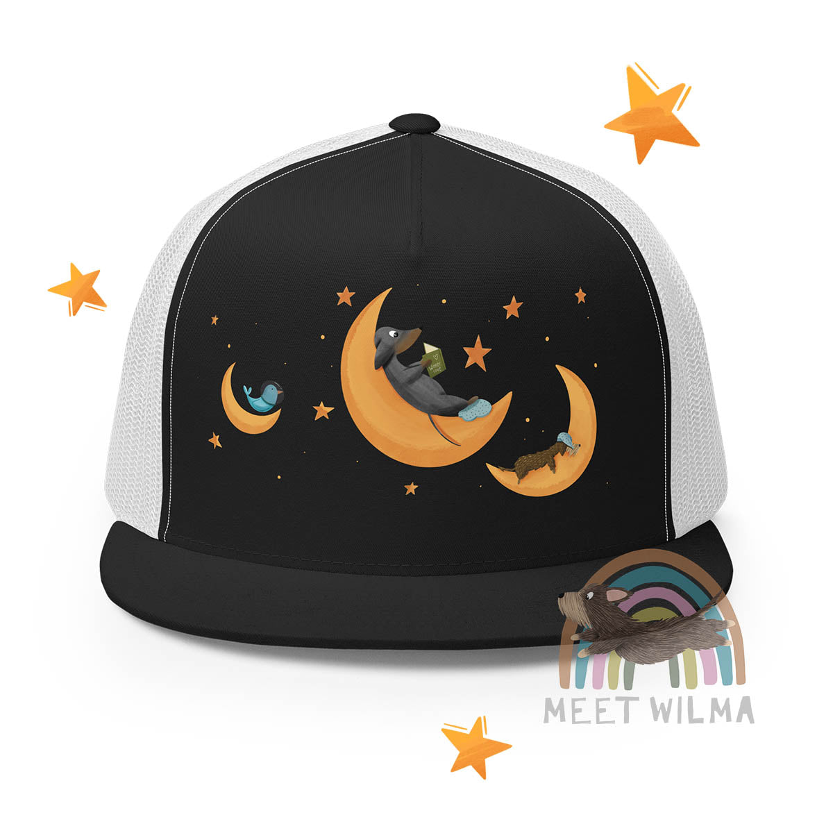 Star & Moon Trucker Hat Trucker Cap  main image 3