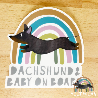 Car Sticker "Dachshund & Baby On Board"