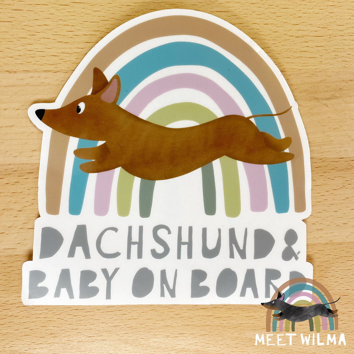 Car Sticker "Dachshund & Baby On Board"