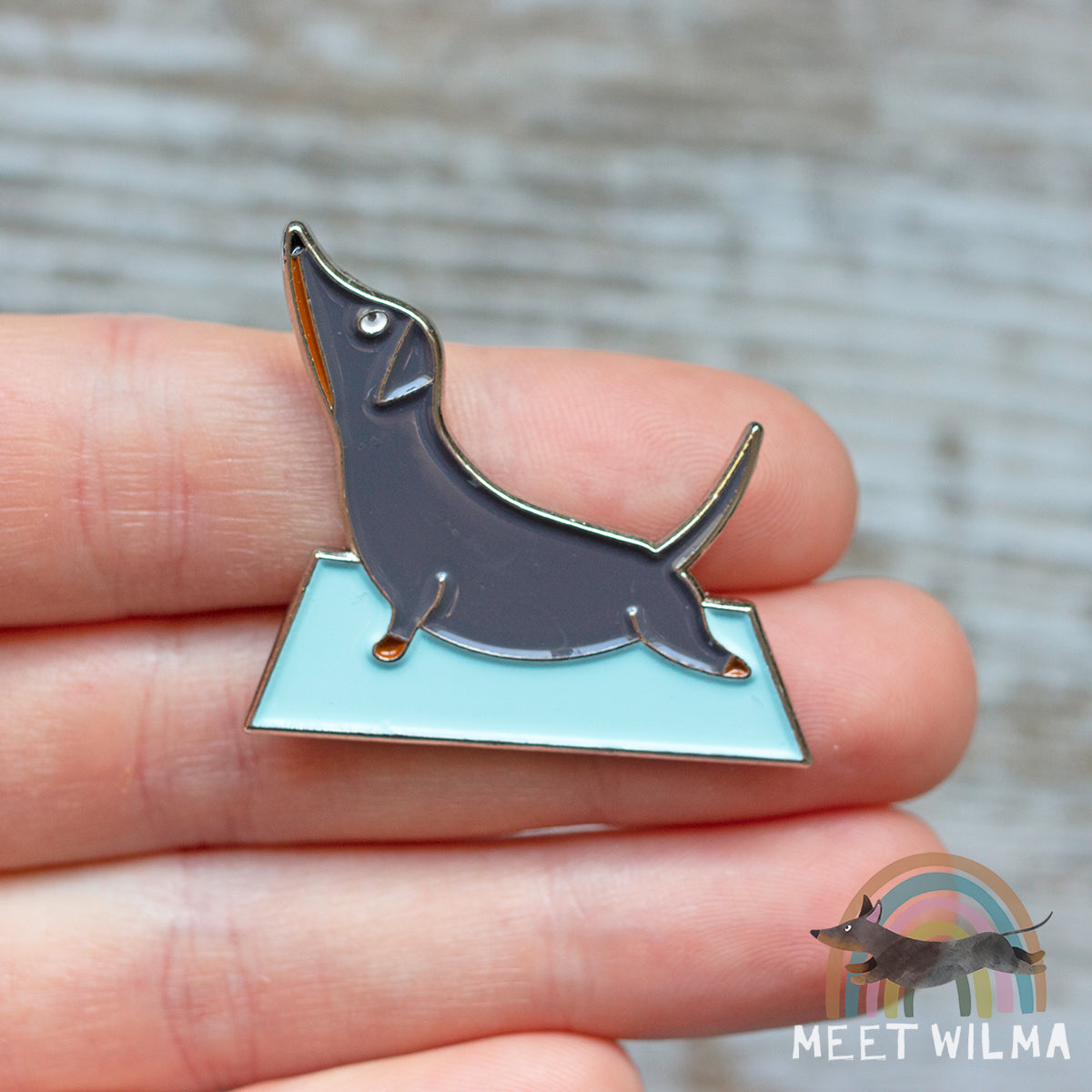 Soft Enamel Pin "Stretching Sausage"