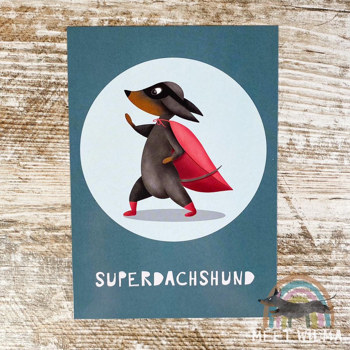 Postcard "Superdachshund"